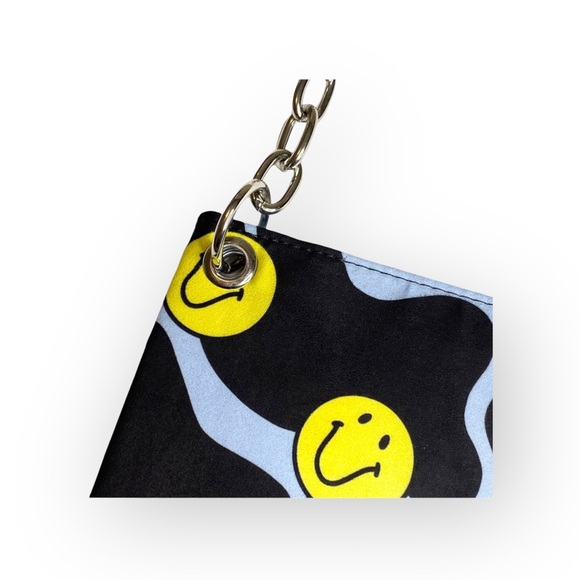 VHTF: Valfre ☻︎ Serotonin Smiley Face Purse ☻︎ Chain Strap ☻︎ Black Vegan Suede - Picture 7 of 16